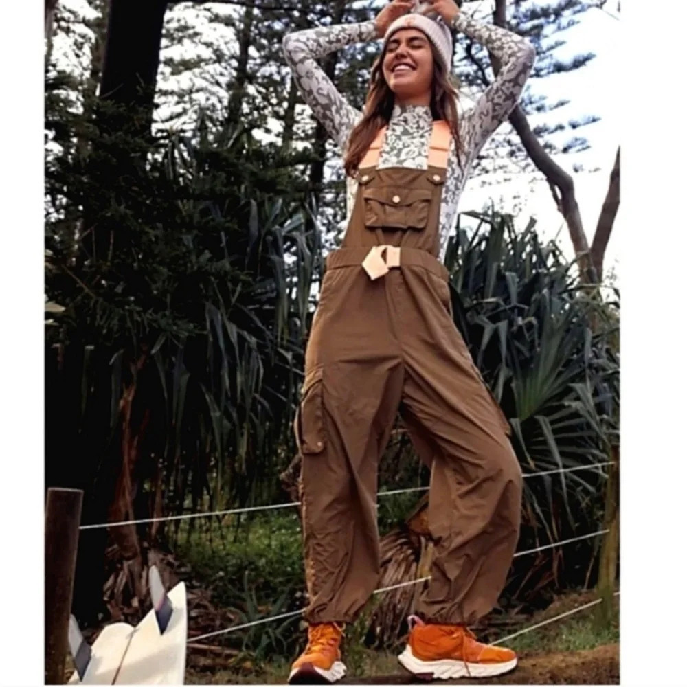 FP Movement Morning Meadows Jumpsuit Overalls Tea Leaves size S gorpcore NWOT